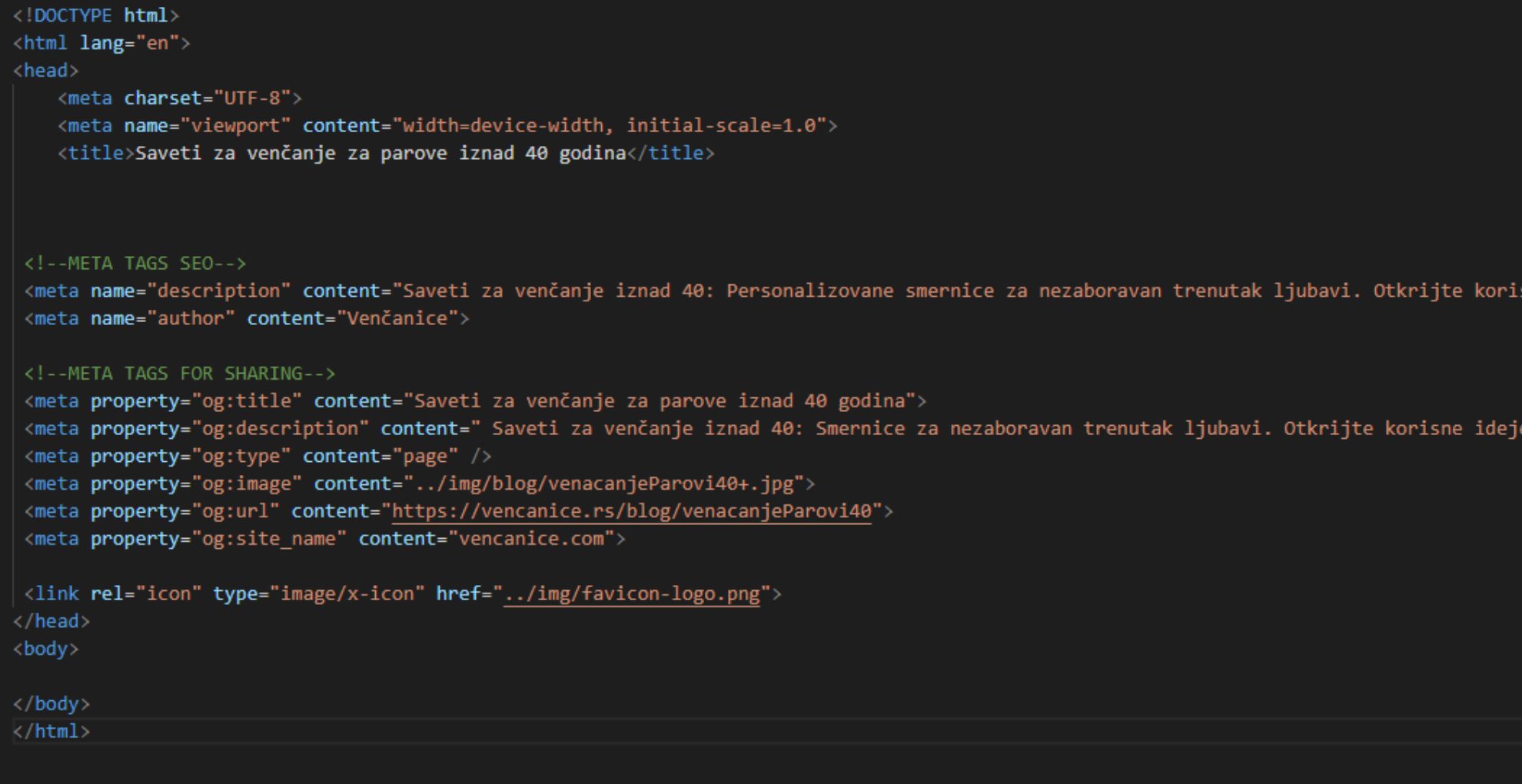 meta tags description / meta opisi SEO optimizacija